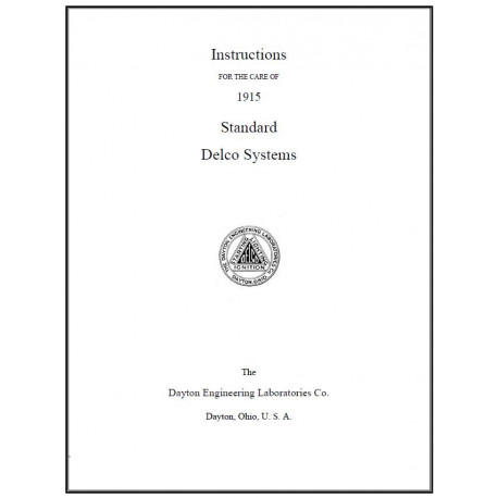 Hudson 1915 Standard Delco Systems Instructions