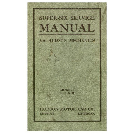 Hudson 1916 18 Models H J M Service Manual