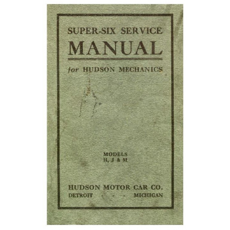 Hudson 1916 18 Models H J M Service Manual