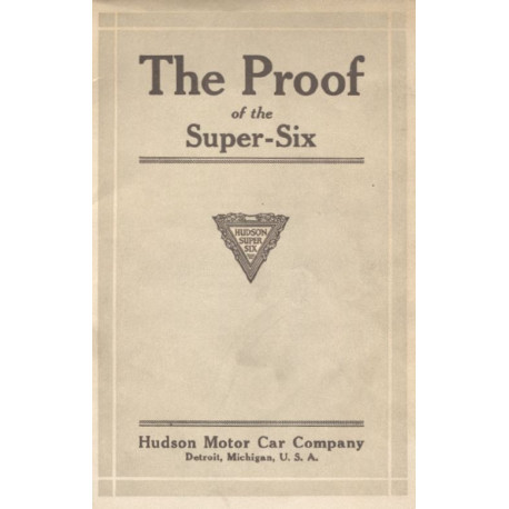 Hudson 1916 Proof Of The Super Six