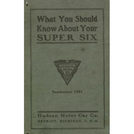 Hudson 1921 Service Manual