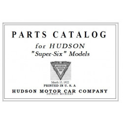 Hudson 1922 1916 21 Super 6 Parts Catalog