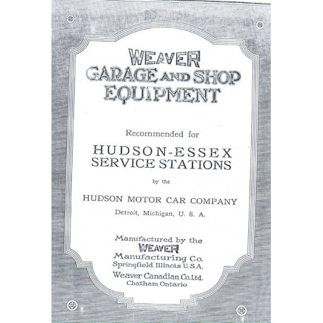 Hudson 1924 Weaver Garage Equipment