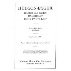 Hudson 1926 Briggs Body Parts List