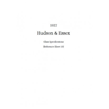 Hudson 1927 Glass Spec Ref