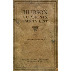 Hudson 1927 Parts List July 27
