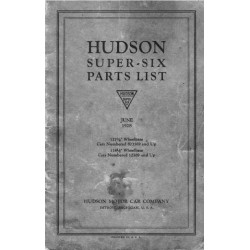 Hudson 1928 June Parts List