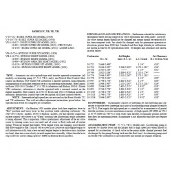 Hudson 1929 33 Marvel Carburetor Data