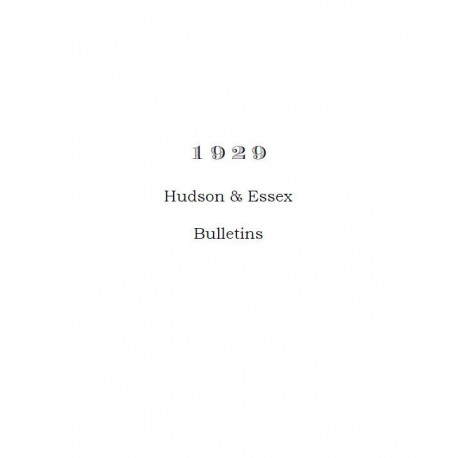 Hudson 1929 Bulletins