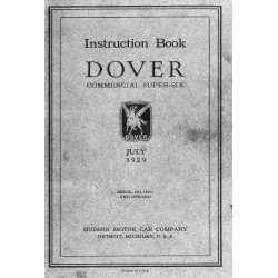 Hudson 1929 Dover Instruction Manual