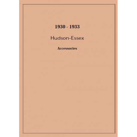 Hudson 1930 33 Accessories