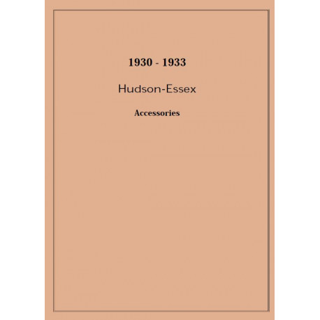 Hudson 1930 33 Accessories