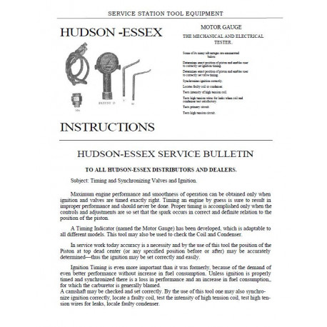 Hudson 1930 Motor Gauge Mechanical Electrical Tester