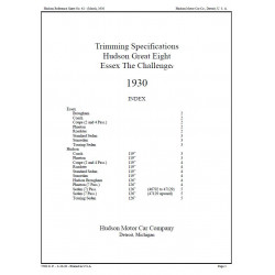 Hudson 1930 Ref Sheet 42 Trim Specs