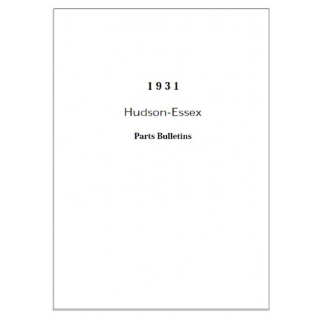 Hudson 1931 Parts Bulletins