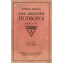 Hudson 1932 Greater 8 Owners Manual