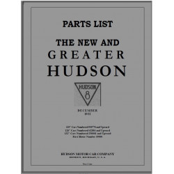 Hudson 1932 Parts List December