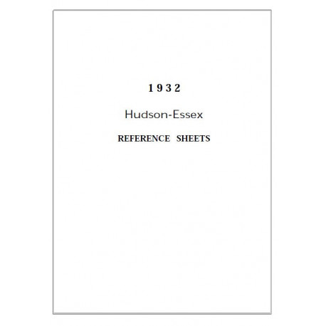 Hudson 1932 Reference Sheets
