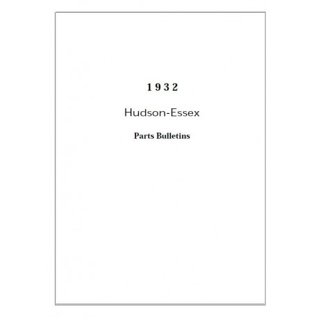 Hudson 1932 Terraplane Parts Bulletins