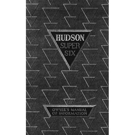 Hudson 1933 Super Six Owners Manual