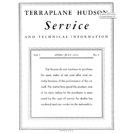 Hudson 1934 Series Vol1 No3 April July