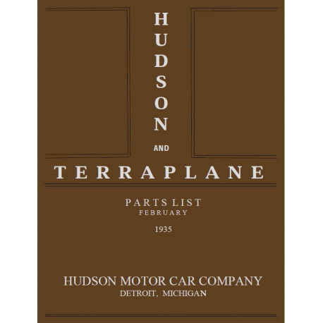 Hudson 1935 Terraplane Parts List Feb