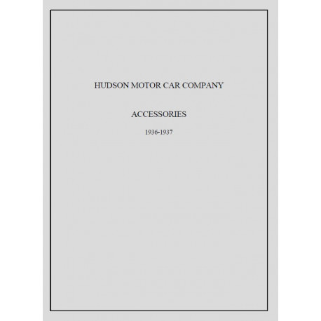 Hudson 1936 37 Accessory Bulletins