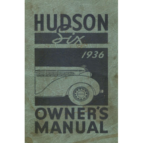 Hudson 1936 6 Owners Manual