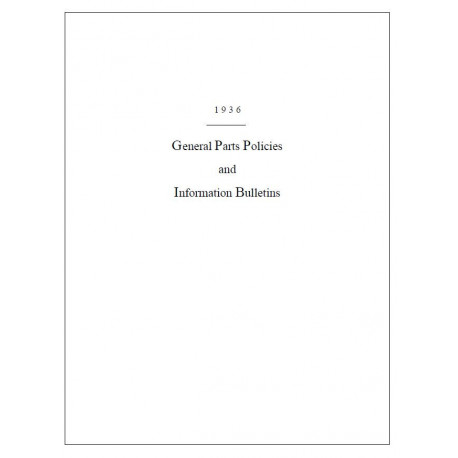 Hudson 1936 General Parts Policies Info