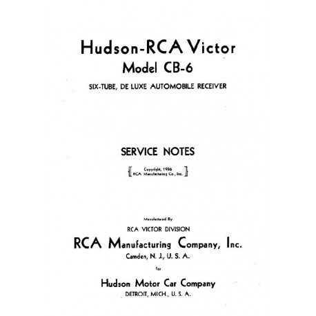 Hudson 1936 Rca Cb 6 Model Radio