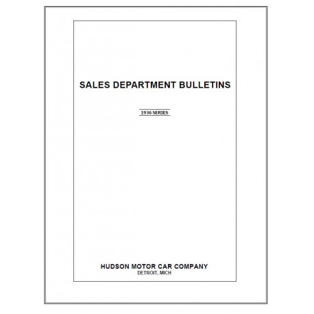Hudson 1936 Sales Dept Bulletins