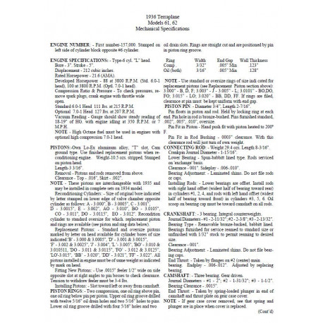 Hudson 1936 Terra Mech Elec Tune Up Specs