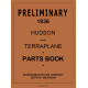 Hudson 1936 Terraplane Preliminary Parts Book