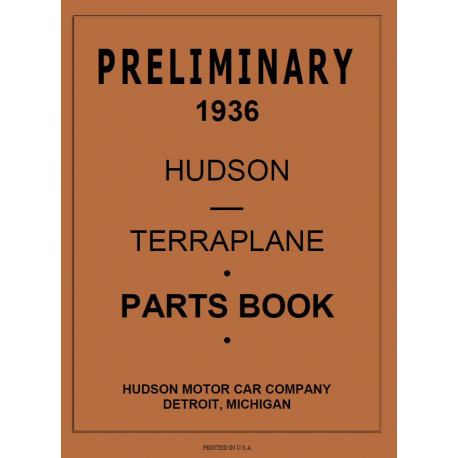 Hudson 1936 Terraplane Preliminary Parts Book