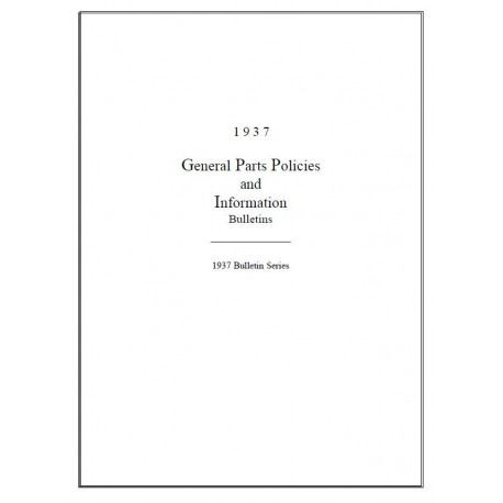 Hudson 1937 General Parts Policies Info Bulletins