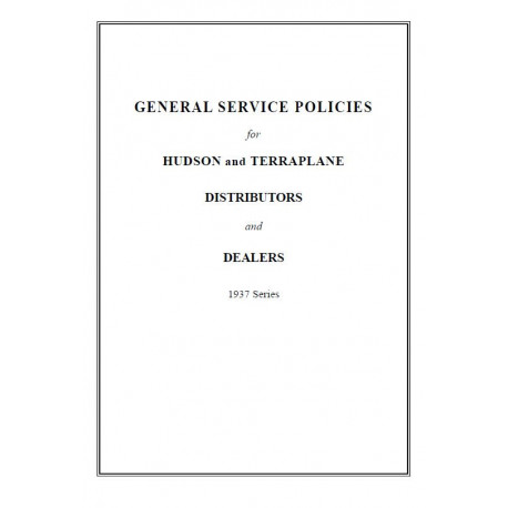 Hudson 1937 General Service Policies Info