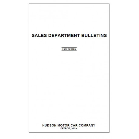 Hudson 1937 Sales Dept Bulletins