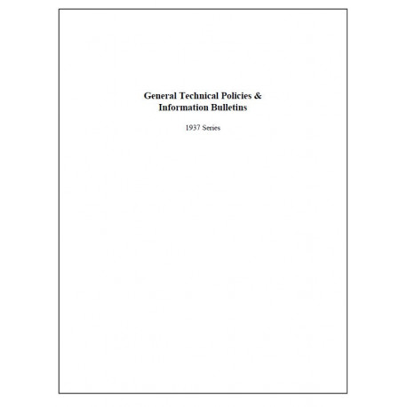 Hudson 1937 Series General Technical Info Bulletins