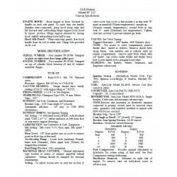 Hudson 1938 112 Tune Up Spec