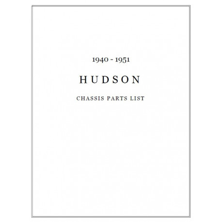 Hudson 1940 51 Chassis Parts List