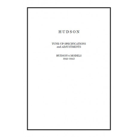 Hudson 1941 42 6 Tuneup Specs