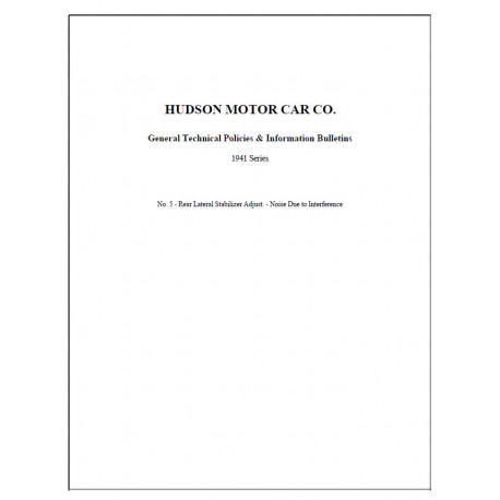 Hudson 1941 General Tech Policies Information Bulletin