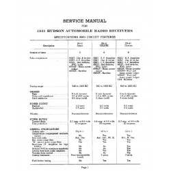 Hudson 1941 Radio Data Sheets