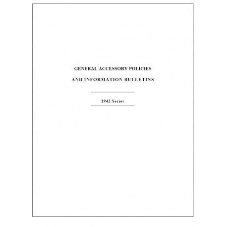 Hudson 1942 Series General Accessory Policies Info Bulletins