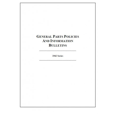 Hudson 1942 Series General Parts Policies Info Bulletins