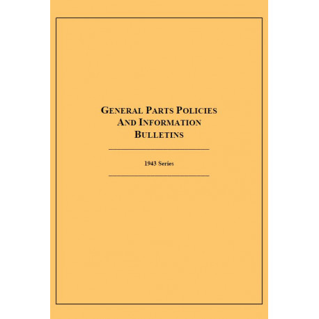 Hudson 1943 General Parts Policies Info Bulletins