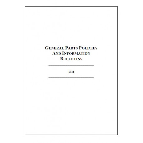 Hudson 1944 General Parts Policies Info Bulletins