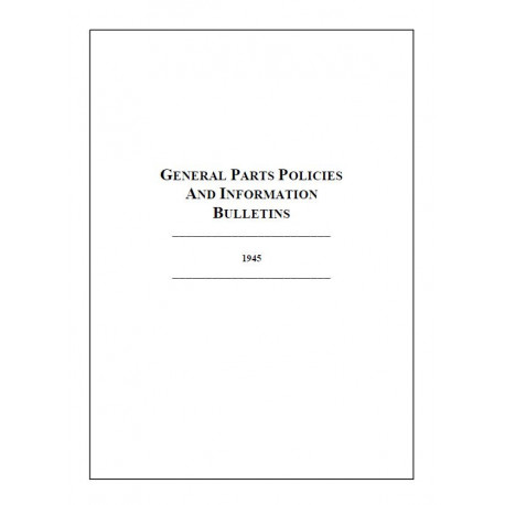 Hudson 1945 General Parts Poilicies Info Bulletins