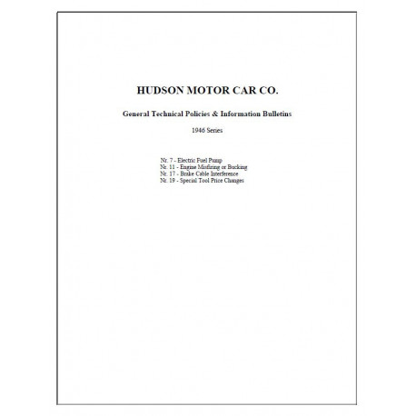 Hudson 1946 General Technical Policies Information Bulletins