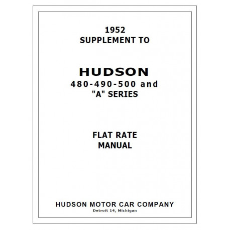 Hudson 1948 51 Flat Rate Manual 1952 Supplement
